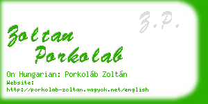zoltan porkolab business card