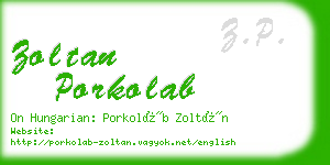 zoltan porkolab business card